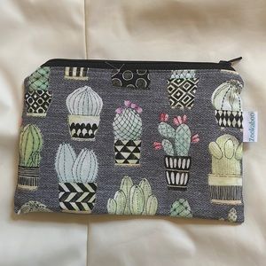 Zookaboo | Grey Zippered Pouch Bag Cactus Patterned Bag
